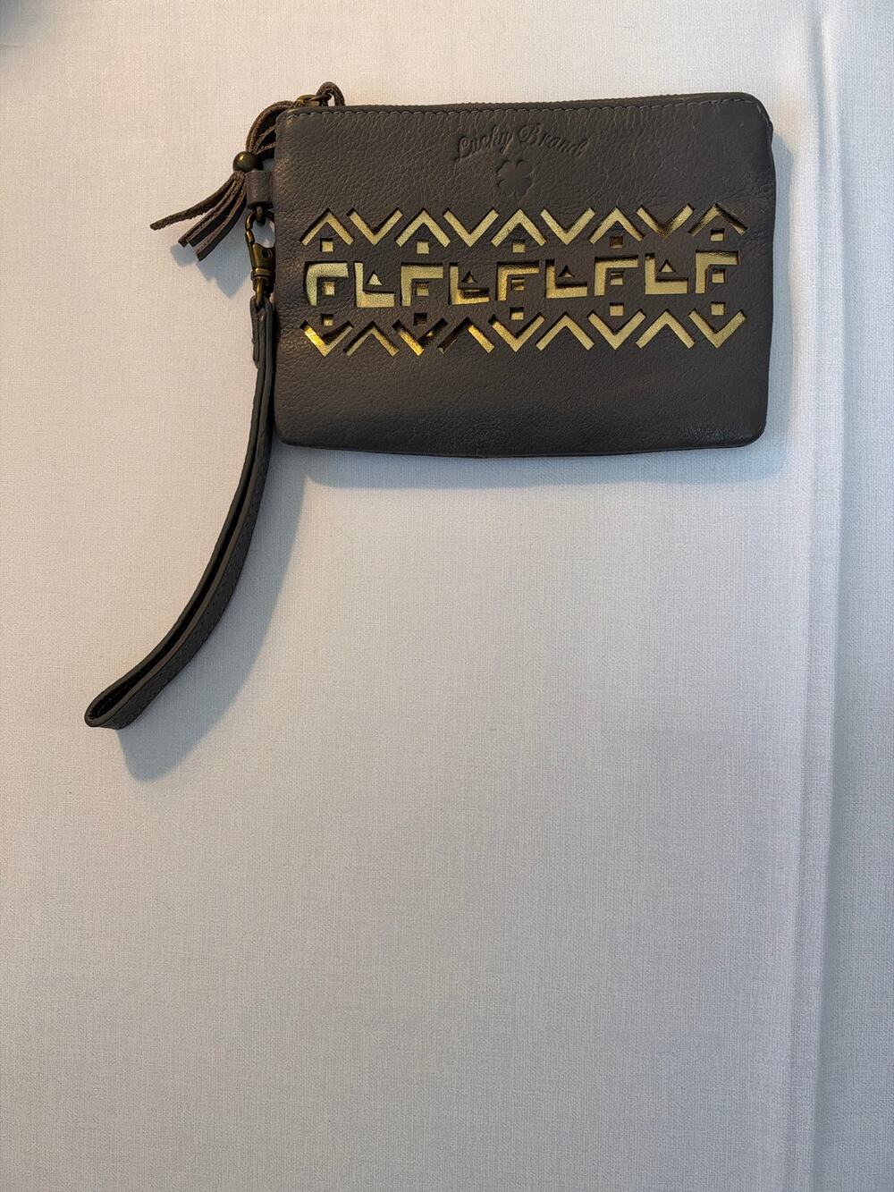 Lucky Brand Leather Western Boho Aztec wristlet
